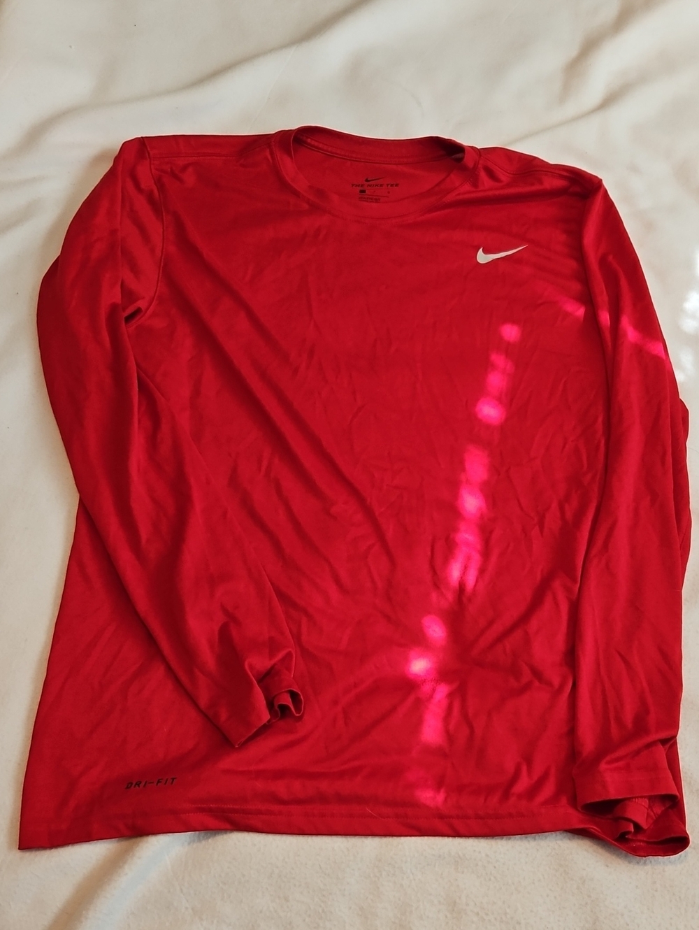 Nike Men's Red Long-Sleeve Dri-FIT Performance Shirt